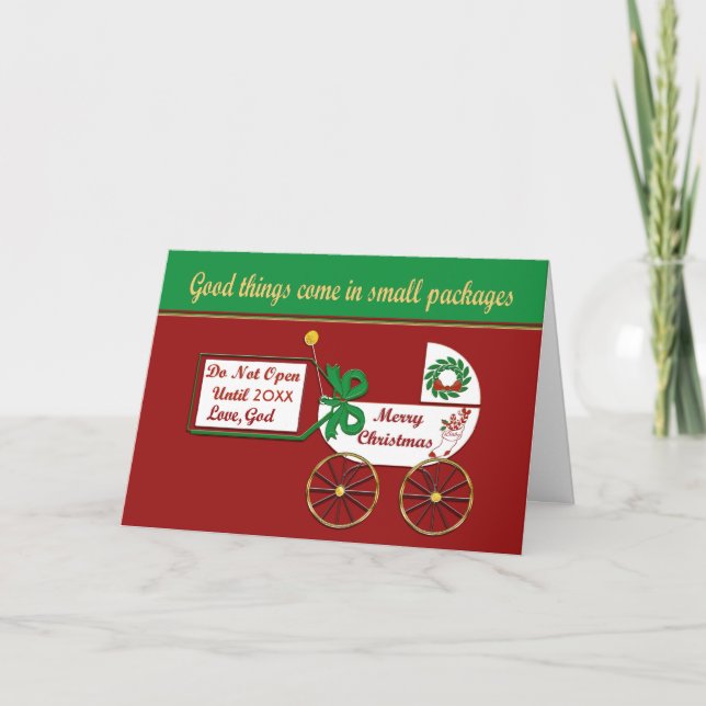 Nouveau bébé carte de Noël amour Dieu (Devant)