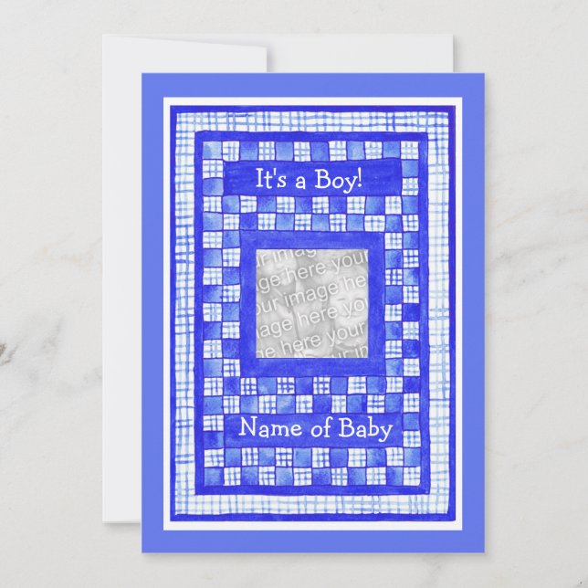 Nouveau bébé Carte photo Faire-part pour bébé pers (Devant)