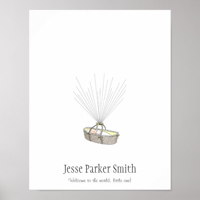 Nouveau Bébé Empreintes digitales Livre d'or - Jau (Devant)