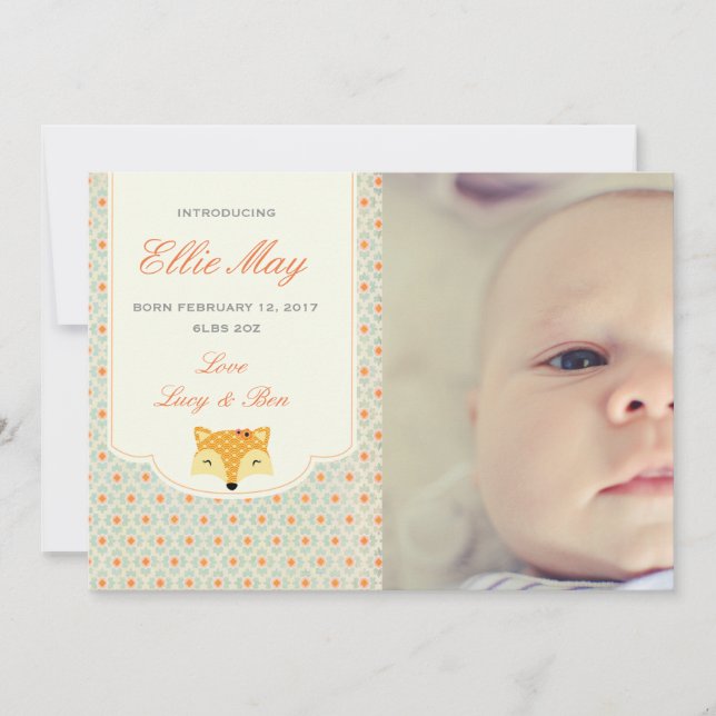 nouveau bébé fille faire-part bois carte photo ren (Devant)