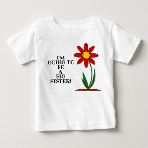 Nouveau Bébé Grand Soeur Flower Toddler Tshirt