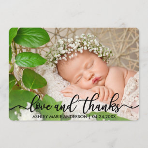 Nouveau bébé moderne Amour et Merci Carte R