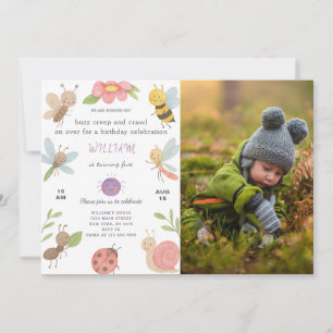 Nouveau Bugs Anniversaire Invitation Avec Photo