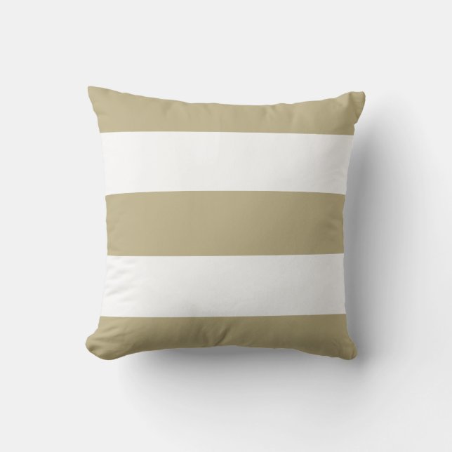 Nouveau cadeau Coussin Tan Beige & White Stripe Co (Recto)