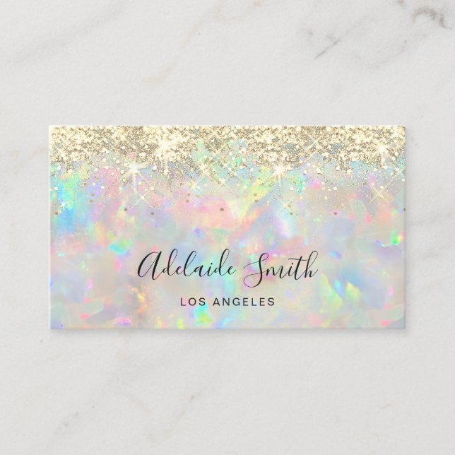 nouveau carte de visite opal gemstone faux parties (Devant)