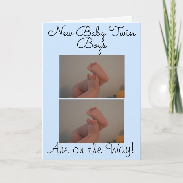 Nouveau Carte photo Baby Twin Boys (Devant)