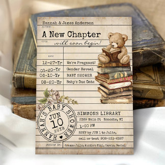 Nouveau Chapitre Carte de Bibliothèque Vintage Bab