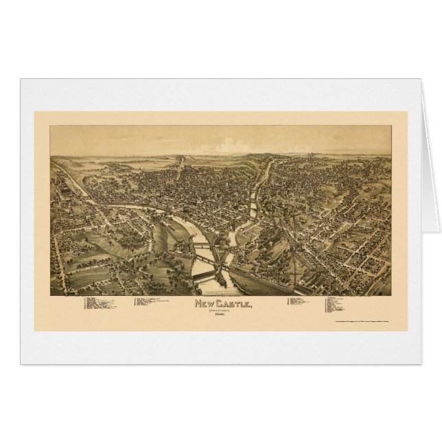 Nouveau château, carte panoramique de PA - 1896 (Devant horizontal)