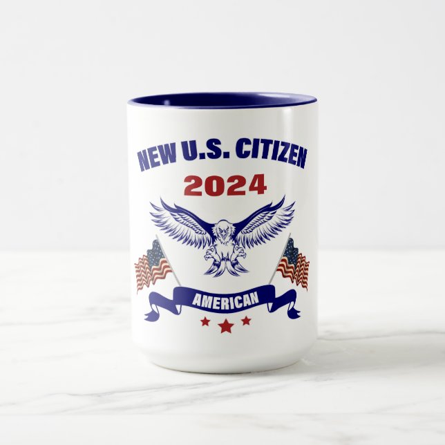 Nouveau citoyen américain 2024 Mug (Centre)