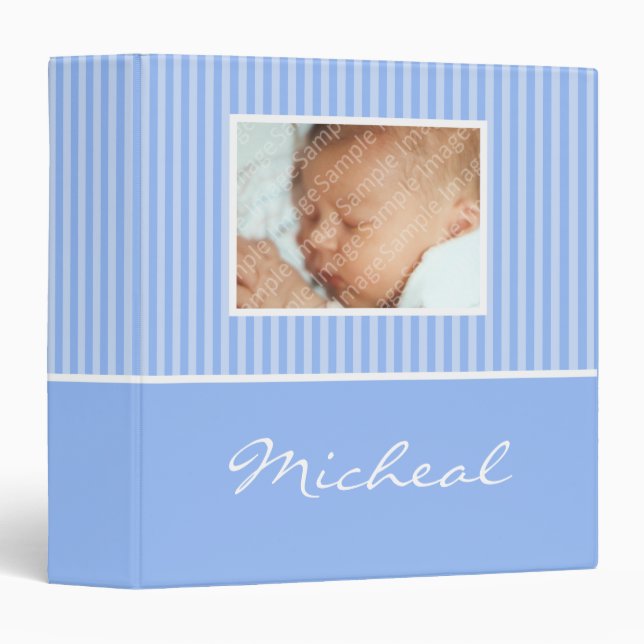 Nouveau classeur de livre de bébé de rayures (Devant/Côté)