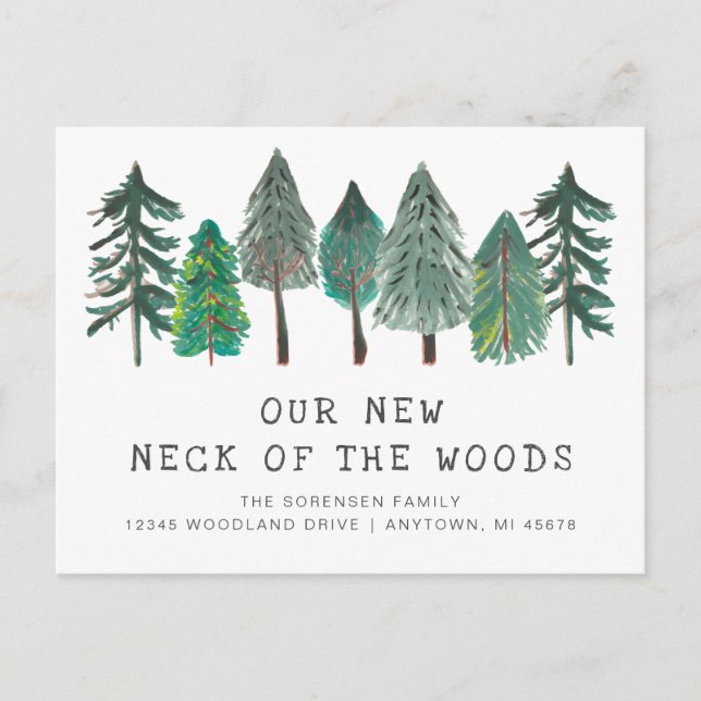 Nouveau cou de la Woods Moving Faire-part carte po (Devant)