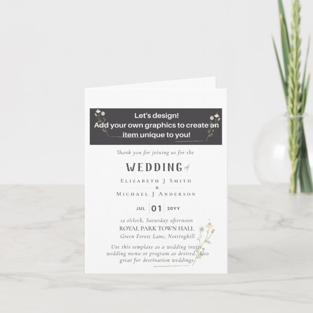 NOUVEAU ! CRÉEZ VOTRE PROPRE PROGRAMME DE MARIAGE, (Devant)