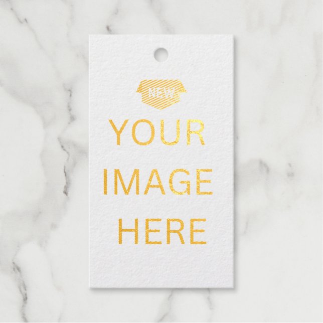 NOUVEAU ! Étiquettes Cadeaux Dorées - Rectangle -  (Recto)