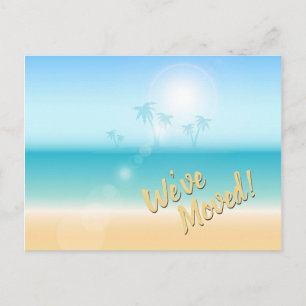 Nouveau faire-part d'adresse de plage tropicale de
