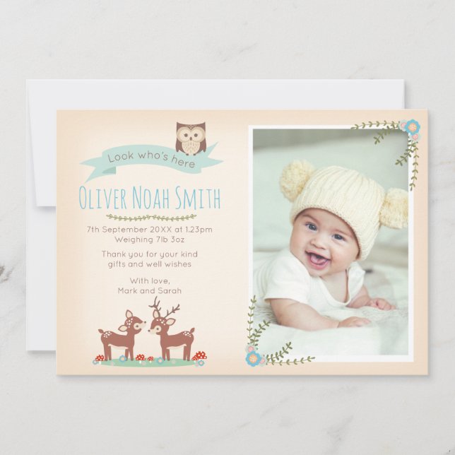 Nouveau faire-part de bébé/carte de remerciements (Devant)