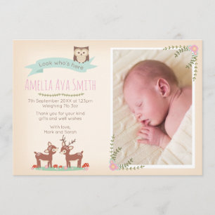 Nouveau faire-part de bébé/carte de remerciements