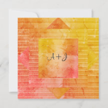 NOUVEAU FAIRE-PART DE MARIAGE ORANGE JAUNE RUSTIQU