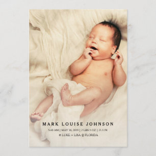 Nouveau faire-part de naissance de photo de bébé