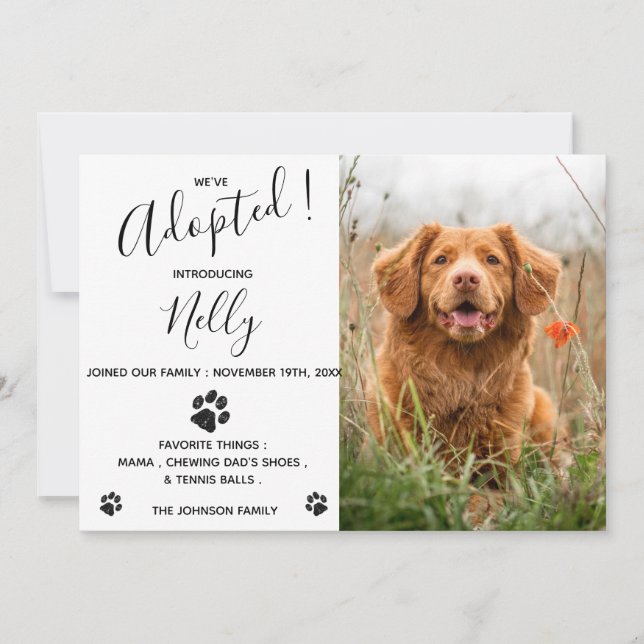 Nouveau Faire-part pour animal de compagnie de cha (Devant)