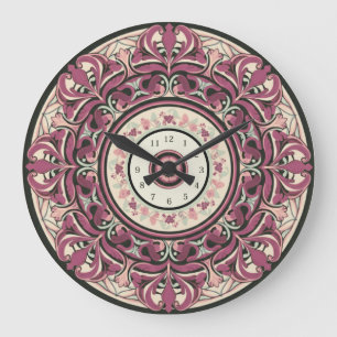 Nouveau Floral Mandala Wall Clock