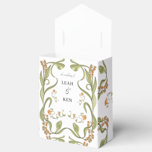 Nouveau Floral Wedding Favor Box (Opened)