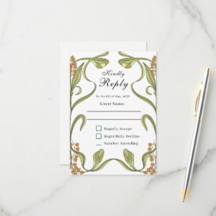 Nouveau Flowers Wedding RSVP Card