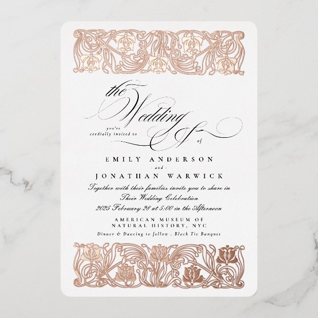 Nouveau Formal Calligraphy Elegant Classic Gold  (Front)
