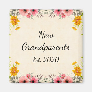 Nouveau Grand-Parents Est. Magnet floral Vintage 2