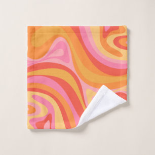 Nouveau Groove Retro Abstrait Motif rose et orange