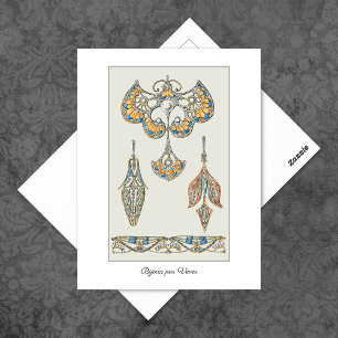 Nouveau Jewels Illustration Henri Vever Postcard