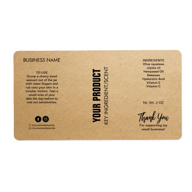 Nouveau Kraft Brown Beurre  Étiquettes (Devant)