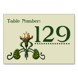 Nouveau Lilies (Table Number Cards) Table Number