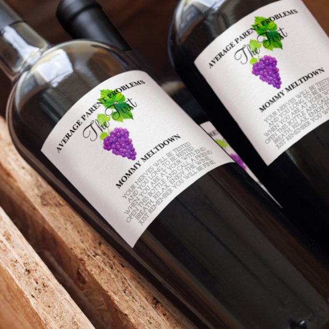 Nouveau Maman Étiquettes de vin cadeau (Créateur téléchargé)
