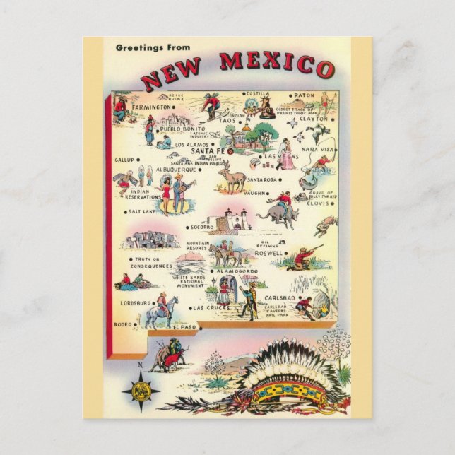 Nouveau-Mexique carte illustrée (Devant)