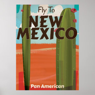 Nouveau-Mexique, États-Unis Affiche de voyage vint