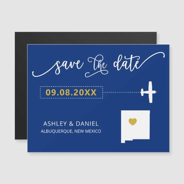 Nouveau Mexique Mariage Enregistrer la carte de la (Devant / Derrière)
