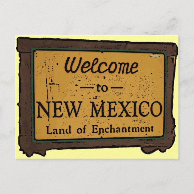 Nouveau Mexique signe de bienvenue souvenir carte  (Devant)