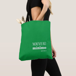 NOUVEAU MINIMO Modern Personalized Kelly Green  Tote Bag