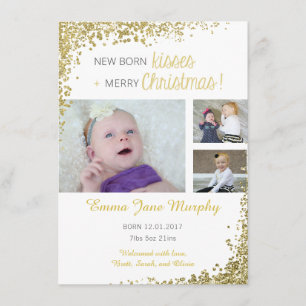 Nouveau né Baisers bébé Faire-part