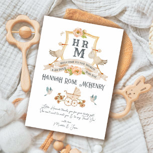 Nouveau-né Faire-part de naissance Monogramme Stor