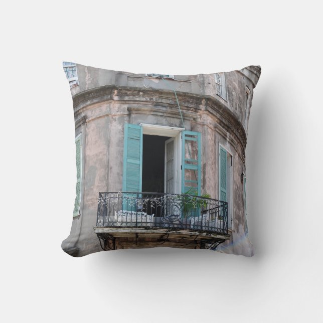 Nouveau-Orléans French Quarter Balcony Coussin pho (Recto)