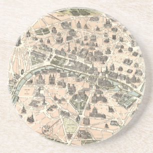 Nouveau Paris Monumental Map Coaster