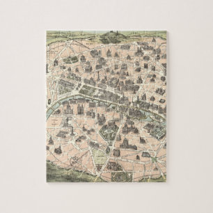 Nouveau Paris Monumental Map Jigsaw Puzzle