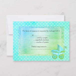 nouveau pastel spot point pram baby shower rsvp