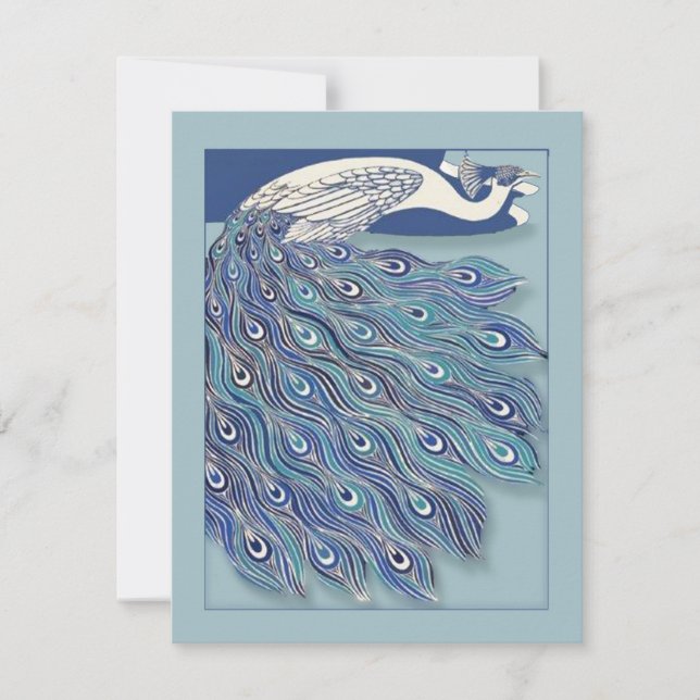 Nouveau Peacock Bridal Shower Invitation (Front)