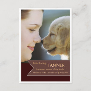 Nouveau Pet Brown Bannière photo Faire-part
