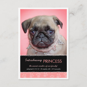 Nouveau Pet Rose Empreintes de pattes Faire-part p