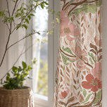 Nouveau Pink Floral and Leaf Motif Sheer Curtains<br><div class="desc">Elevate your interior with this elegant Art Nouveau-inspired sheer curtain featuring flowing floral and leaf patterns in soft shades of pink, green, and brown. The intricate floral designs are reminiscent of nature's organic shapes, with swirls and curving vines giving the curtain a dynamic, yet refined, look. The gentle hues create...</div>