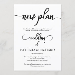 Nouveau plan Reporté Faire-part Mariage