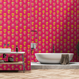 Nouveau Riche Blooms Magenta Wallpaper